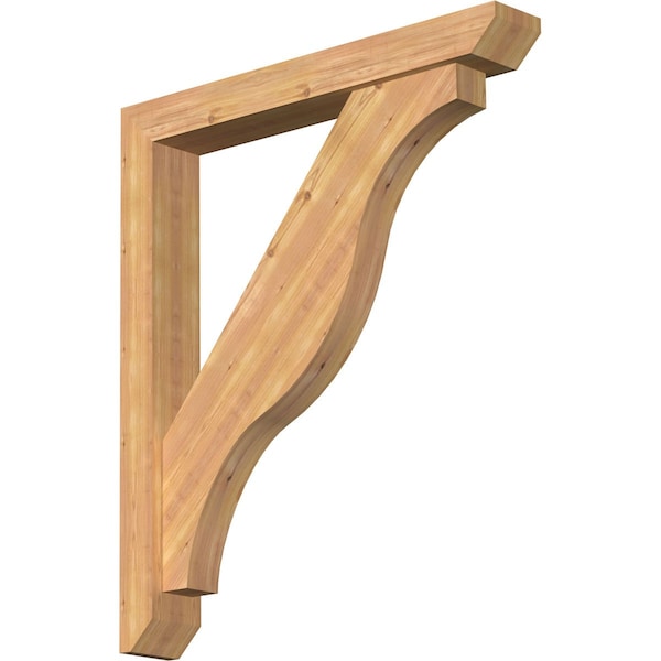 Ekena Millwork Funston Slat Smooth Bracket w/ Offset Brace, Western Red Cedar, 5 1/2"W x 38"D x 44"H BKT0604X38X44FST06SWR - main